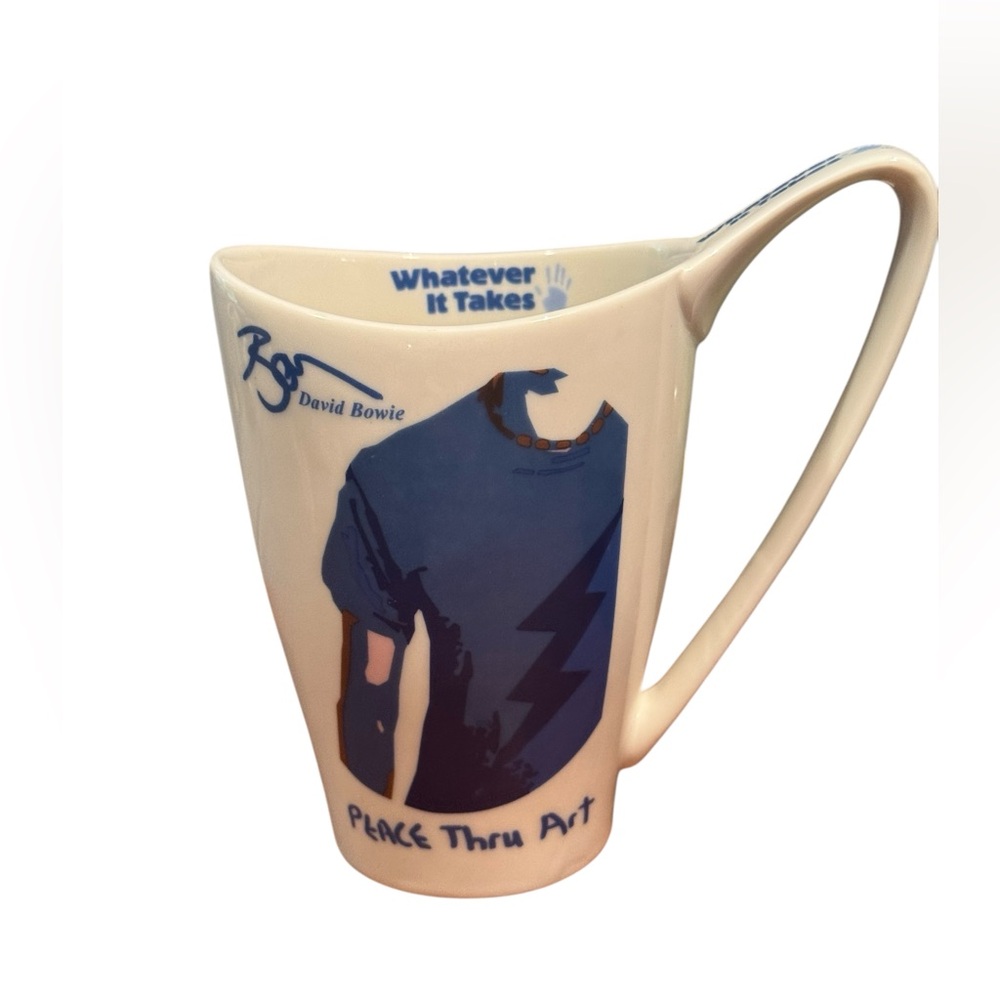 Rare David Bowie Peace Thru Art, Whatever It Takes, Ceramic Coffee Mug Churchill
